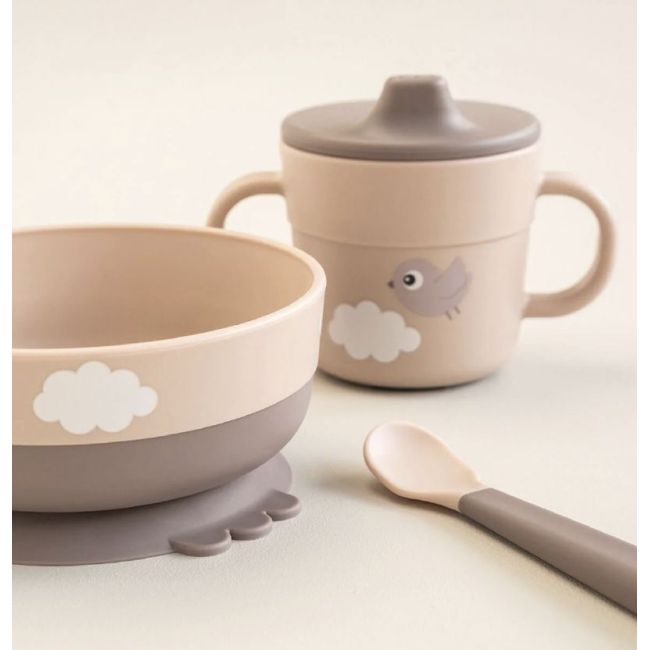 Defina Conjunto de Jantar Foodie First Meal Happy Clouds - Rosa