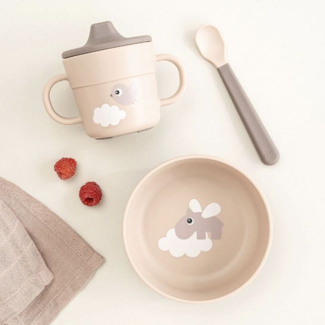 Defina Conjunto de Jantar Foodie First Meal Happy Clouds - Rosa