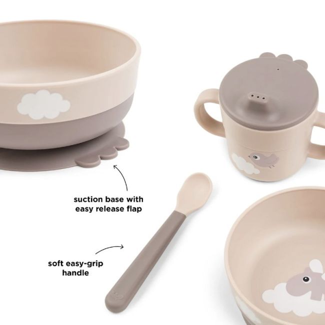 Defina Conjunto de Jantar Foodie First Meal Happy Clouds - Rosa