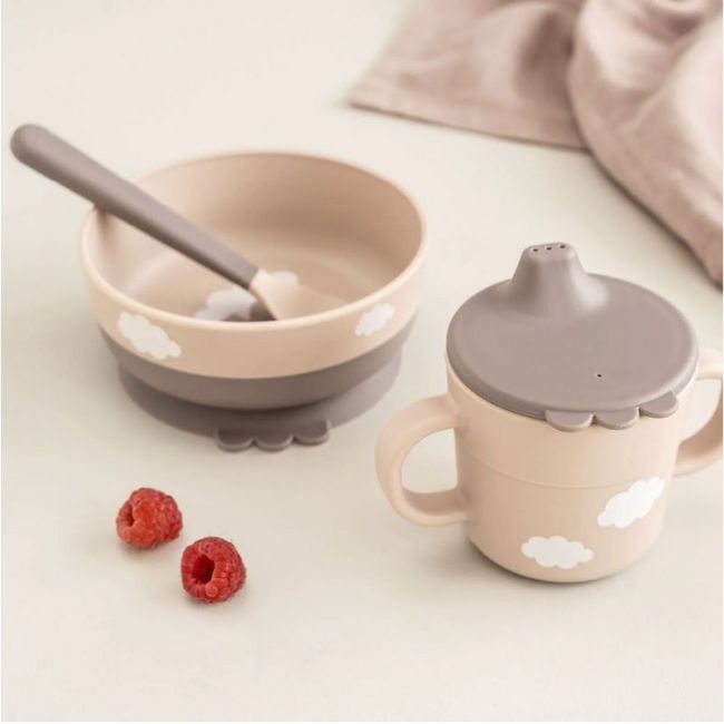 Defina Conjunto de Jantar Foodie First Meal Happy Clouds - Rosa