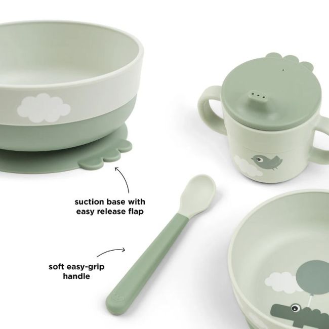 Set Vajilla Foodie First Meal Happy Clouds - Verde