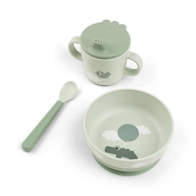 Set Vajilla Foodie First Meal Happy Clouds - Verde