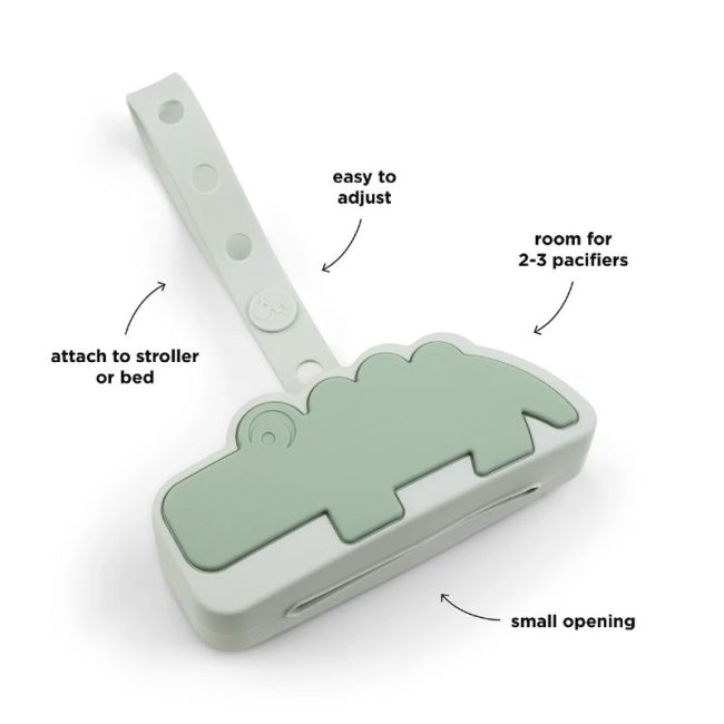 PORTA-CHUPETES DE SILICONE CROCODILO VERDE