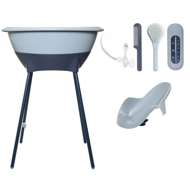 Set Bañera Luma con Asiento y Patas - Iron Blue