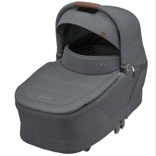 MC SENSE CARRYCOT TWILLIC GRAPHITE (BROWN LEATHER)