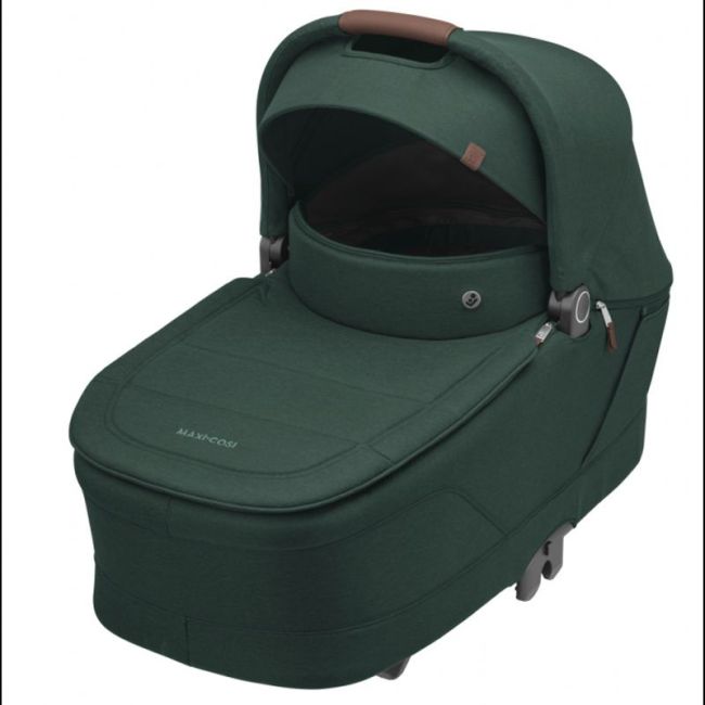 MC SENSE CARRYCOT TWILLIC GREEN (BROWN LEATHER)