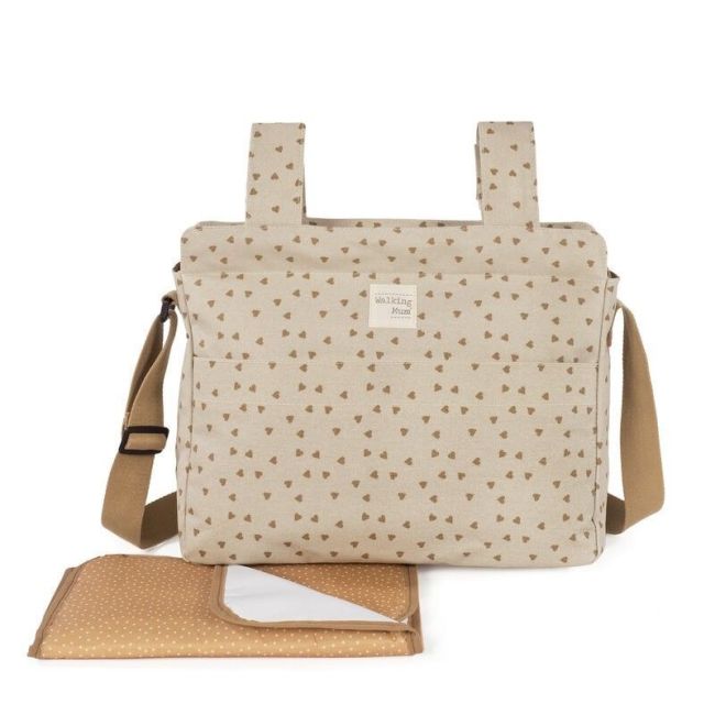 BOLSA CANASTILLA CORAZONES POPPY CANELA