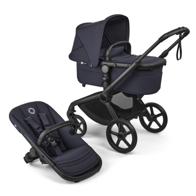 Carrinho Bugaboo Fox 5 Renew Preto-Azul Índigo-Azul Índigo Completo