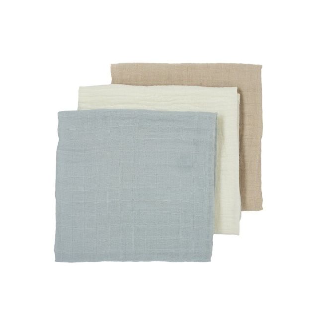 Muselina Lavada Mediana Pack De 3 70X70 Meuni Off.W/L.Grey/Sand