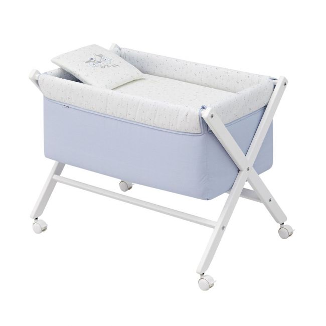 Minicuna Tesoura Madeira Sky Celeste/Bco 55X87X74 Cm CAMBRASS - 1