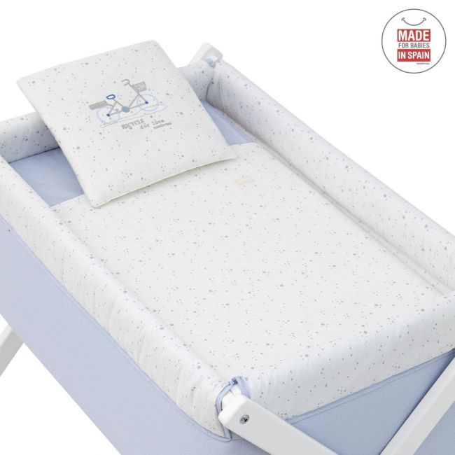 Minicuna Tesoura Madeira Sky Celeste/Bco 55X87X74 Cm CAMBRASS - 2