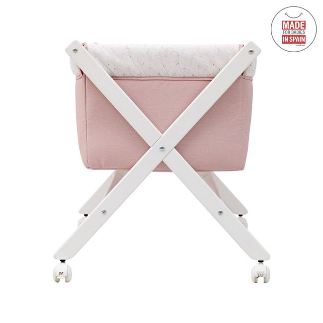 Minicuna Tesoura Madeira Sky Rosa/Bco 55X87X74 Cm CAMBRASS - 4